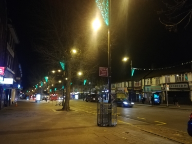 Greenford Broadway with lights