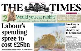 Todays headline in the Times